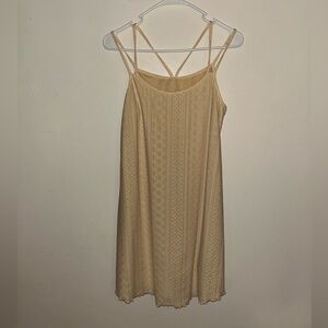 Cream Sleeveless Lace Dress